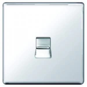 Wickes Single Screwless Flat Plate Master Telephone Socket - Polished Chrome