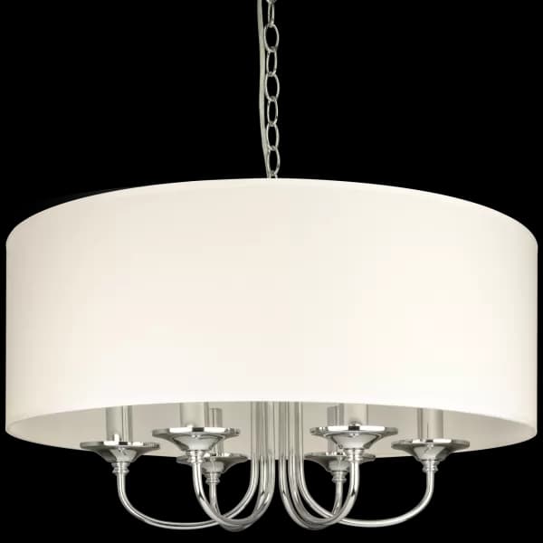 Abu Dhabi 6 Light Cylindrical Pendant Ceiling Light Silver, E14