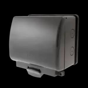 Click Scolmore Aquip Weatherproof Switched Double Plug Socket 13A 2 Gang IP66 - OA835T