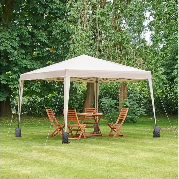 VonHaus Pop Up Gazebo 3 x 3m - Cream One Size