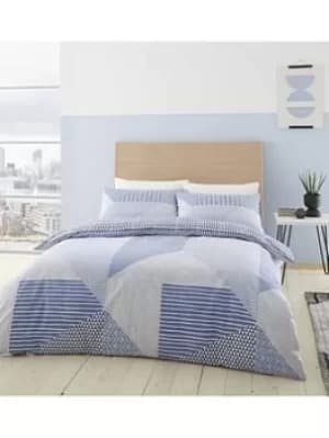 Catherine Lansfield Larsson Geo Duvet Cover Set In Blue