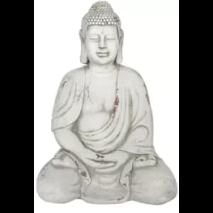 White Small Sitting Garden Buddha
