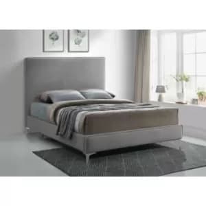 Glinis Bed King Plush Velvet Steel