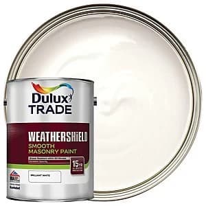 Dulux Trade Weathershield Smooth Masonry Paint - Pure Brilliant White 5L