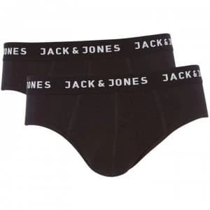Jack and Jones 2 Pack Waistband Briefs - Black