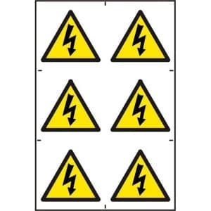 ASEC Electrical Warning Symbol 200mm x 300mm PVC Self Adhesive Sign