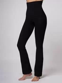 TLC Sport Performance Lightweight High Tummy Control Strong Compression Bootleg Legging - Black, Size S, Inside Leg 29, Women