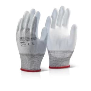 Click2000 Pu Coated Gloves White L Ref PUGWL Pack 100 Up to 3 Day