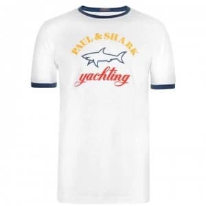 Paul And Shark Logo T Shirt - White 010