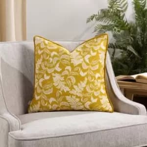 Chatsworth Topiary Piped Cushion Saffron, Saffron / 43 x 43cm / Polyester Filled