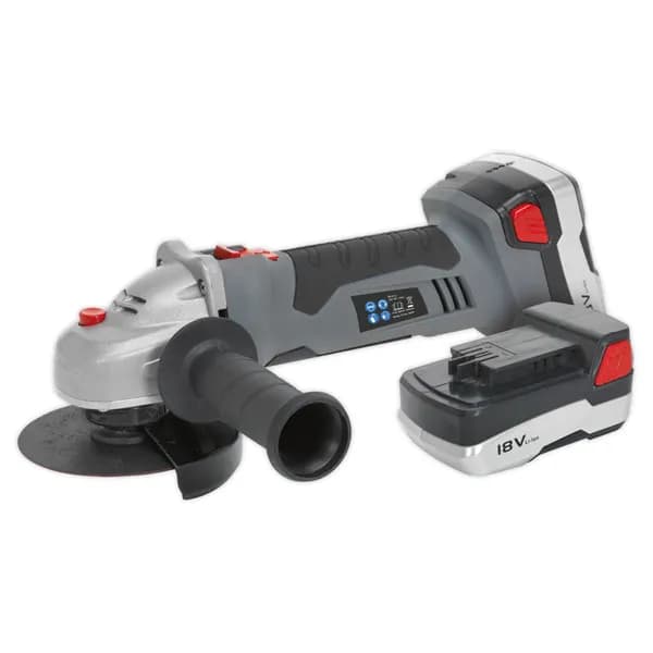 Sealey CP5418V Cordless Lithium-ion Angle Grinder Ø115mm 18V 1hr Charge