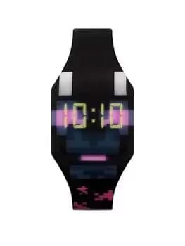 Minecraft Mojang Minecraft Black Silicone Strap Touch Screen Lightup Watch
