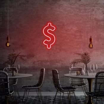 Dollar Sign - Red Red Wall Lamp
