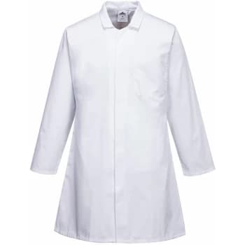 2206 - White Mens Food Industry Coat, 3 Pockets sz 3 XL Regular Apron jacket - Portwest