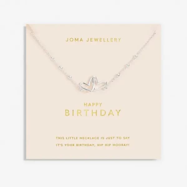 Forever Yours Happy Birthday Silver Plated 46cm + 5cm Necklace 6710