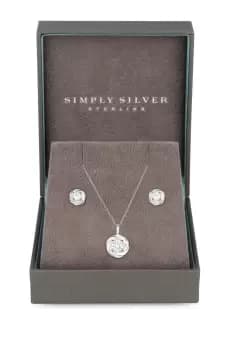 Sterling Silver 925 Cubic Zirconia Knot Set - Gift Boxed