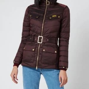 Barbour International Womens Gleann Quilt Coat - Cocoa - UK 10