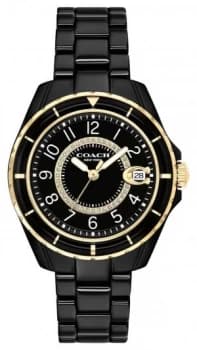 Coach Womens Preston Black Ceramic Bracelet Black Watch