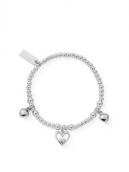ChloBo Childrens Sterling Silver Triple Heart Bracelet - Silver