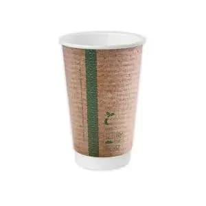Vegware Cup 16oz Double Wall Kraft Brown Pack of 400 VDW-16 VG92014