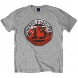 Black Sabbath 13 Flame Circle Grey T Shirt: Large