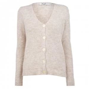 NA-KD Knitted Hairy Cardigan - Beige