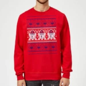 Star Wars R2D2 Christmas Knit Red Christmas Sweatshirt - L - Red