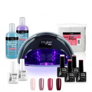 Mylee Black Convex Curing Lamp Kit with Gel Nail Polish Essentials Set