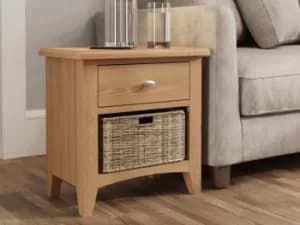 Kenmore Dakota Oak 1 Drawer Large Lamp Table Assembled