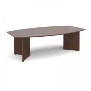 Arrow head leg radial boardroom table 2400mm x 8001300mm - walnut
