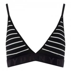 DKNY Triangle Liteware Ribbed Bralette - Black