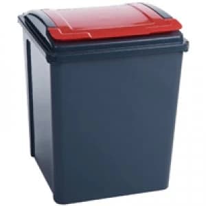 Slingsby VFM Recycling Bin With Lid Red 50L 384289