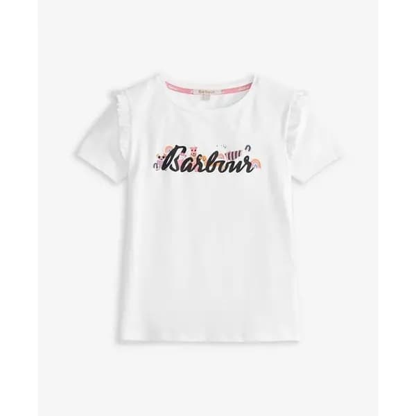 Barbour Girls Eden T-Shirt - White 7 - 8 Years