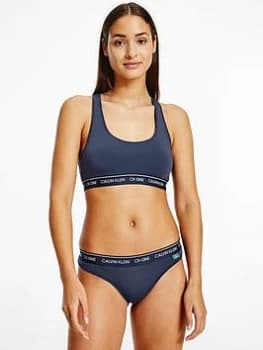 Calvin Klein CK One Recycled Unlined Bralette Gift Set - Blue Size L, Women