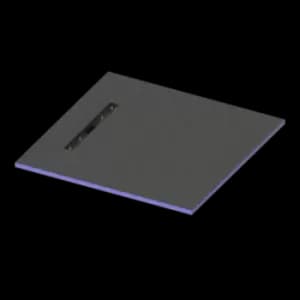 Square Wet Room Shower Tray Blue with End Waste Position 1200 x 1200 - Live Your Colour