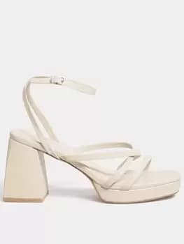 Yours Yours Extra Wide Fit Chunky Platform Strappy Sandal White, Size 10Eee, Women