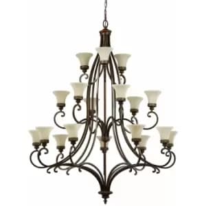 18 Bulb Chandelier Hanging Pendant LIght Walnut LED E27 100W Bulb