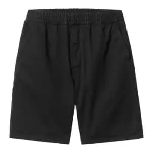 Carhartt Wip Flint Shorts, Black Garment Dyed, Male, Shorts, I030480.89GD