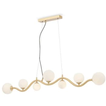 Maytoni Modern - Uva Modern Uva 7 Light Gold Pendant Ceiling Light Glass Shades