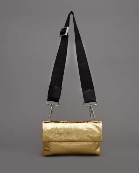 AllSaints Ezra Metallic Leather Crossbody Bag