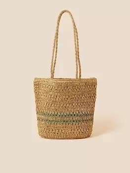 Accessorize Stripe Raffia Shoulder Bag
