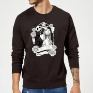 Disney The Nightmare Before Christmas Jack Skellington And Sally Black Sweatshirt - L - Black