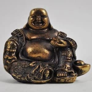 Antique Gold Small Laughing Buddha Ornament