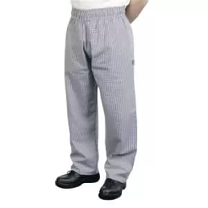 BonChef Check Baggy Mens Chef Trousers (M) (Royal/White)