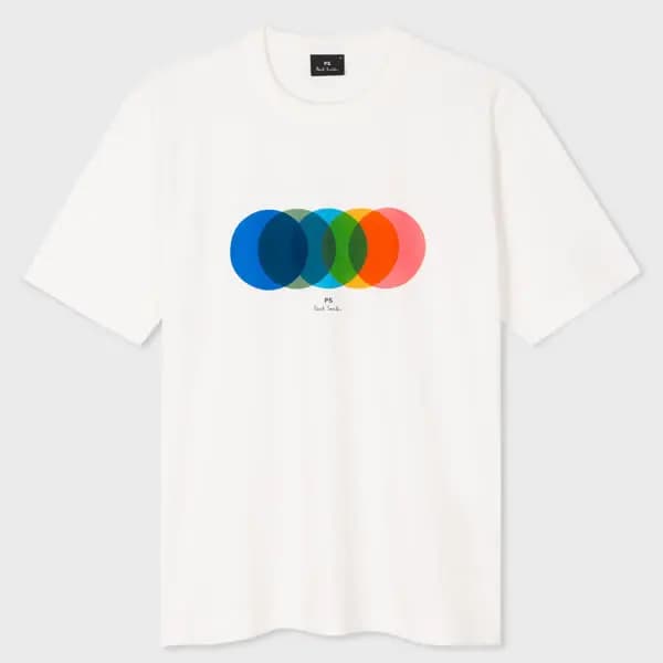 Paul Smith White Organic Cotton 'Circles' Print T-Shirt