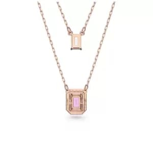 Millenia Layered Octagon Cut Purple Rose Gold-tone Plated Necklace 5640558