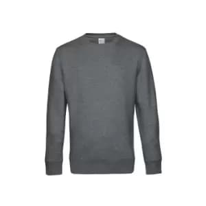 B&C Mens King Crew Neck Sweater (L) (Heather Mid Grey)
