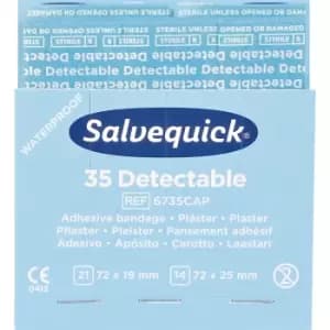 Refill for SALVEQUICK, 6 packs of plaster strips, detectable, 35 each, pack of 6