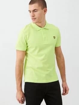 Lyle & Scott Plain Polo Shirt - Green Size M Men