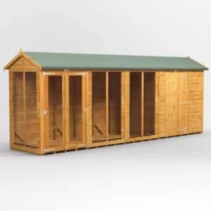 18x4 Power Apex Summerhouse Combi Building including 6ft Side Store